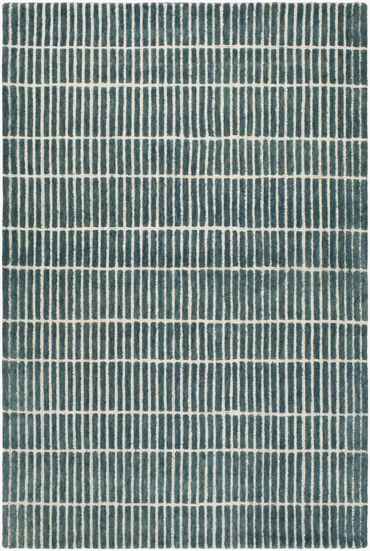 Finial Blue Wool Area Rug