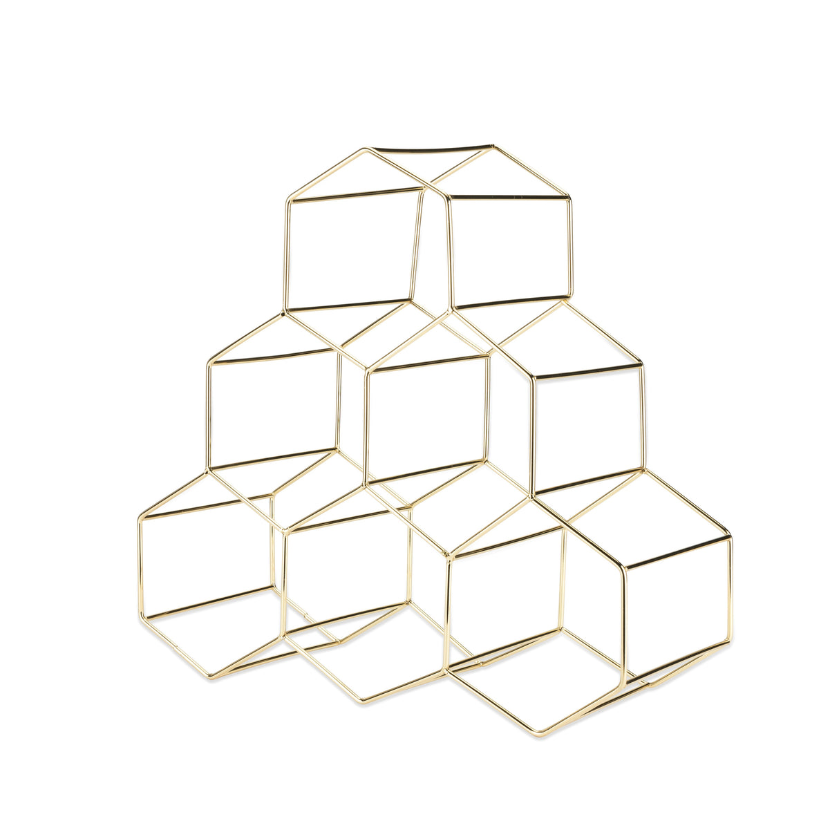 Geo Countertop Wine Rack in Gold