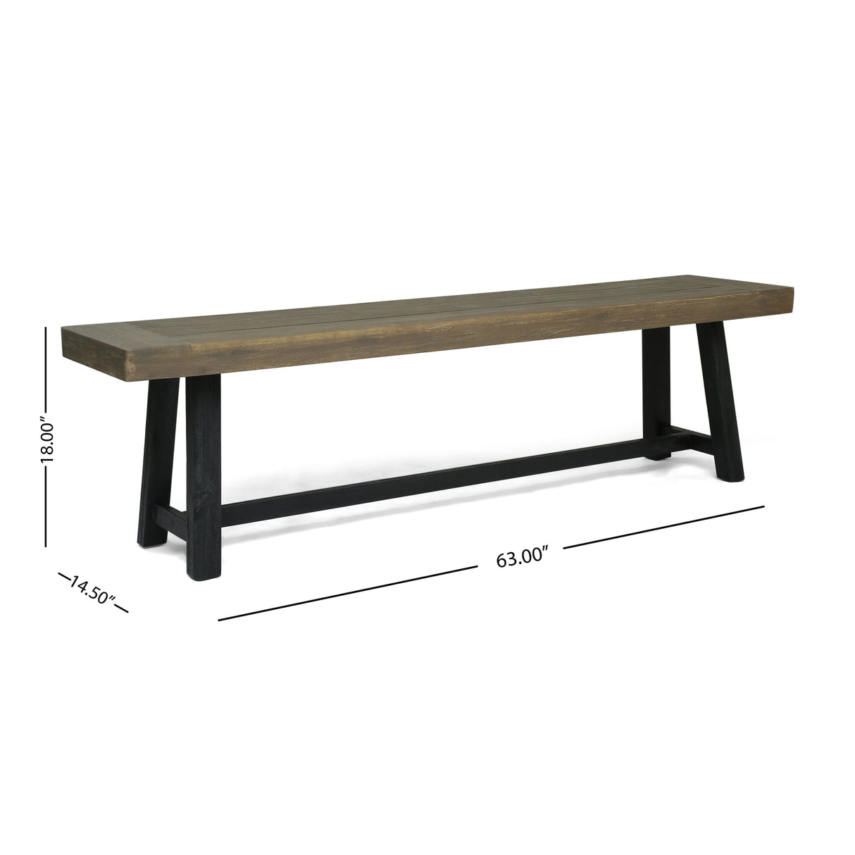 Acacia Outdoor Bench in Sandblast Finish