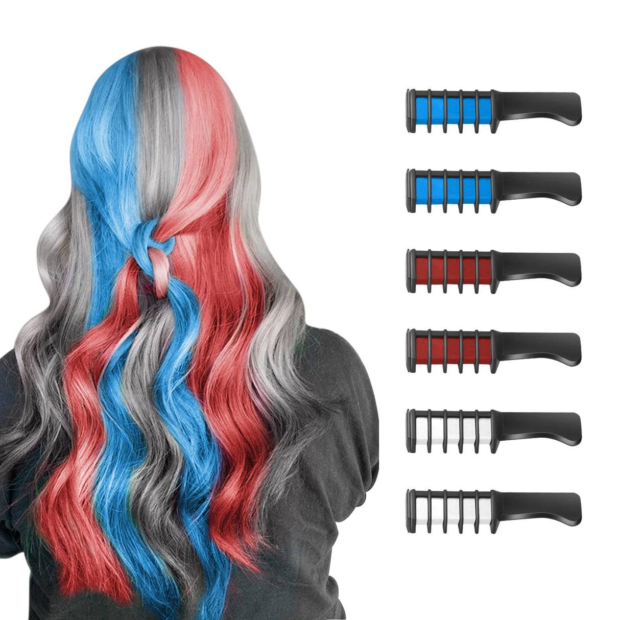 Washable Hair Chalk Comb for Kids Temporary Color Hair Dye Tool