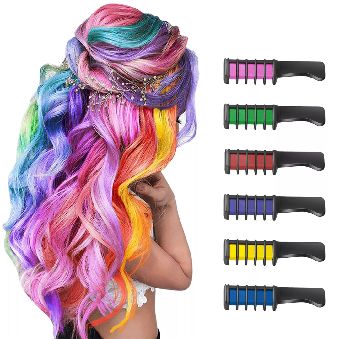 Washable Hair Chalk Comb for Kids Temporary Color Hair Dye Tool