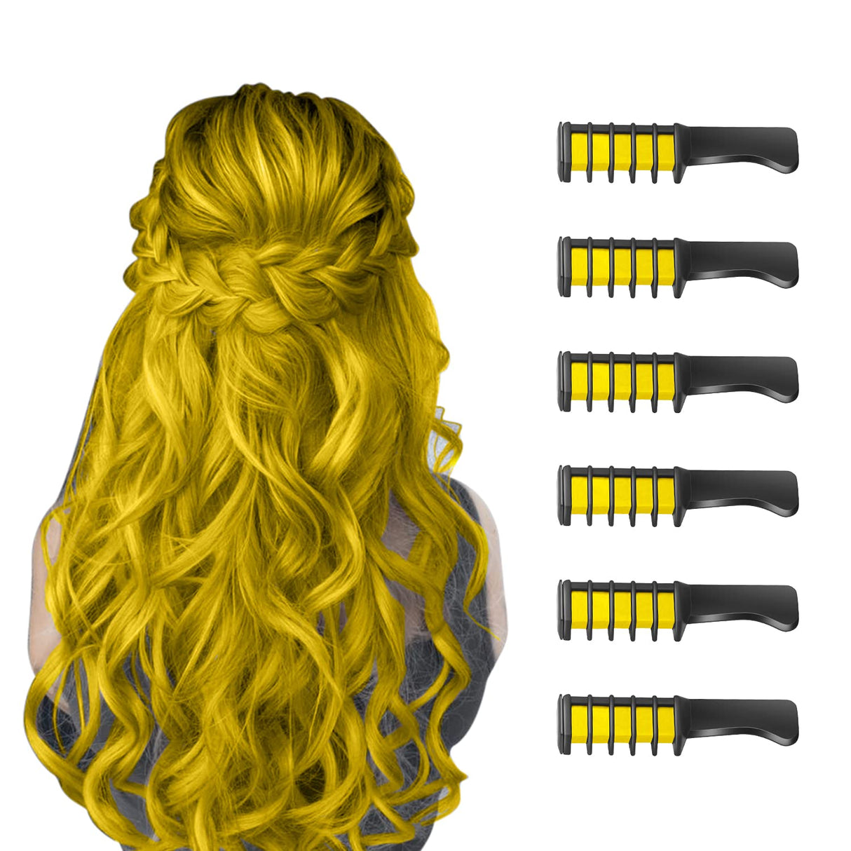 Washable Hair Chalk Comb for Kids Temporary Color Hair Dye Tool