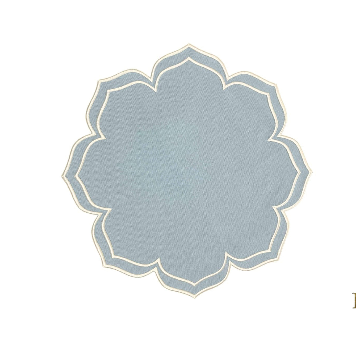 Lumera Light Blue Wavy Edge Fabric Placemat