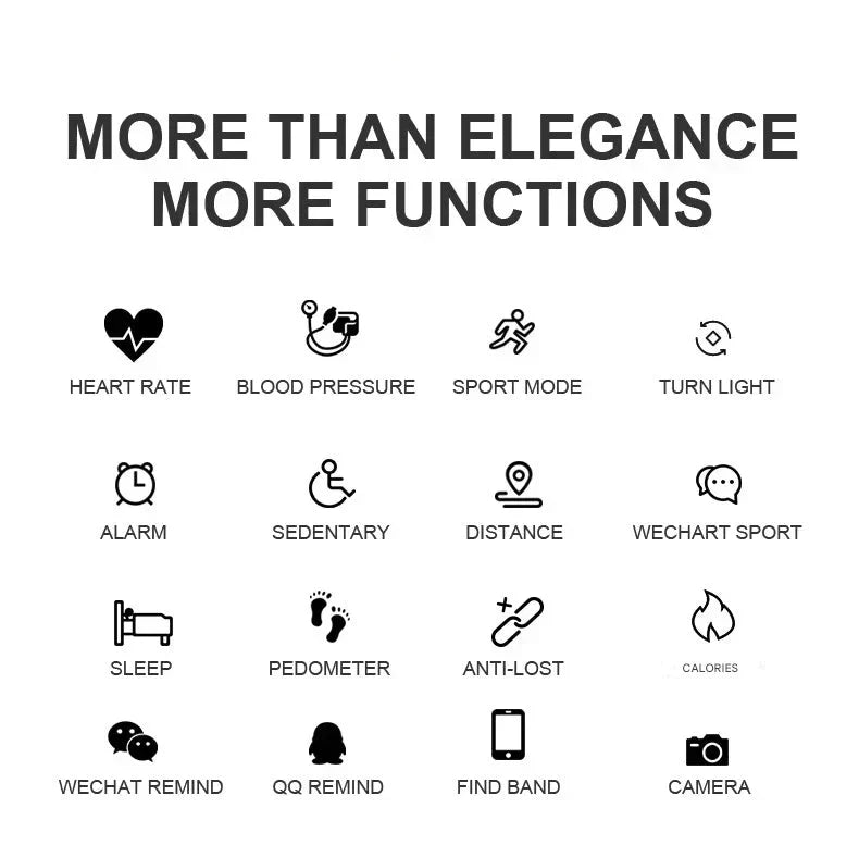 Women’s Fitness Tracker Watch Heart Rate Blood Pressure IP67 Waterproof