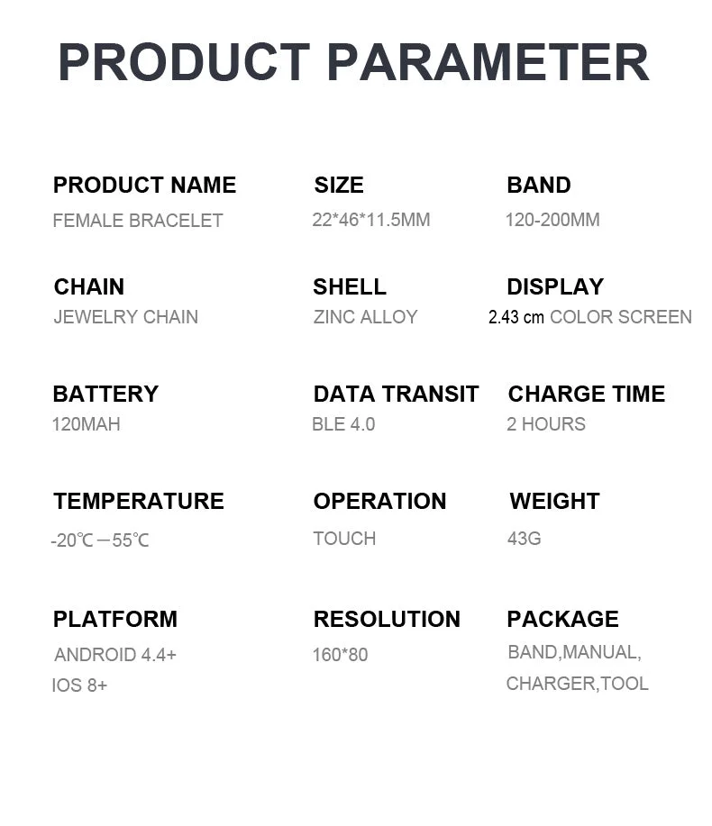 Women’s Fitness Tracker Watch Heart Rate Blood Pressure IP67 Waterproof