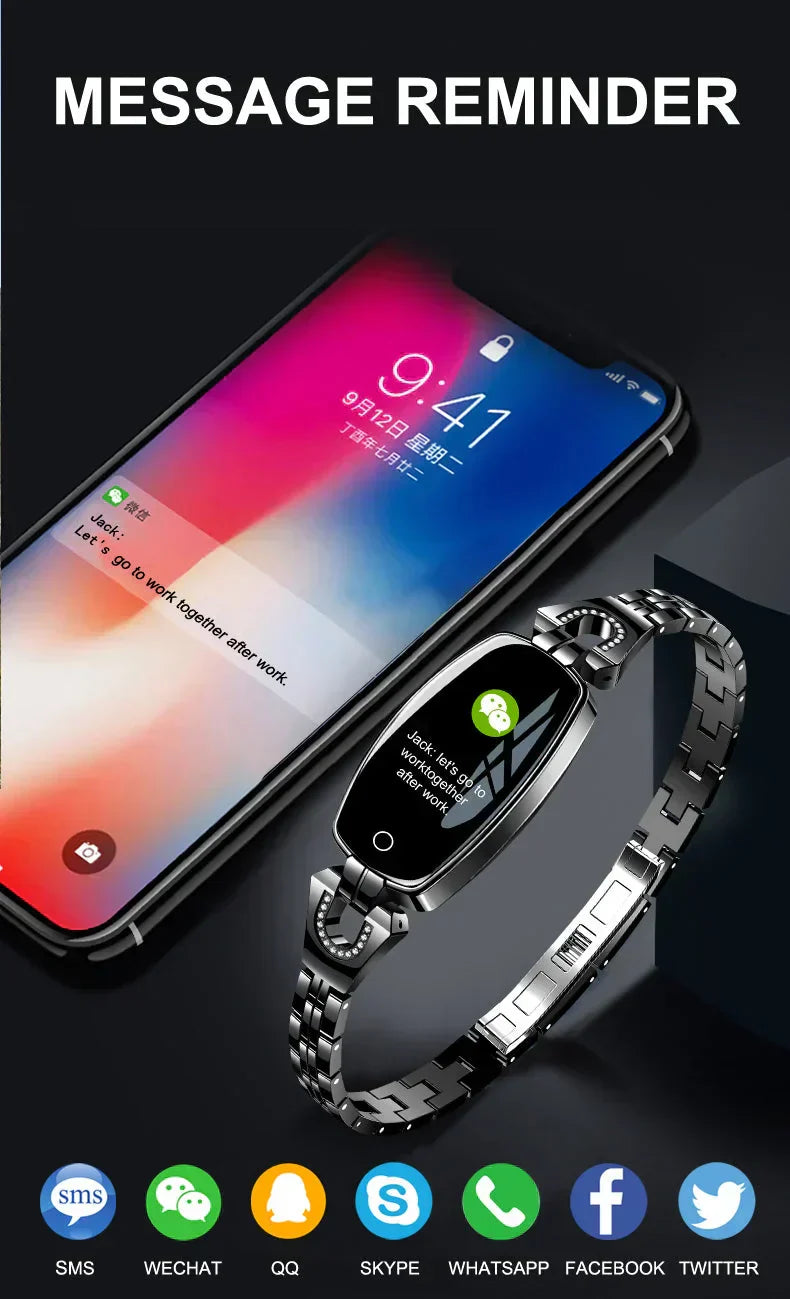 Women’s Fitness Tracker Watch Heart Rate Blood Pressure IP67 Waterproof