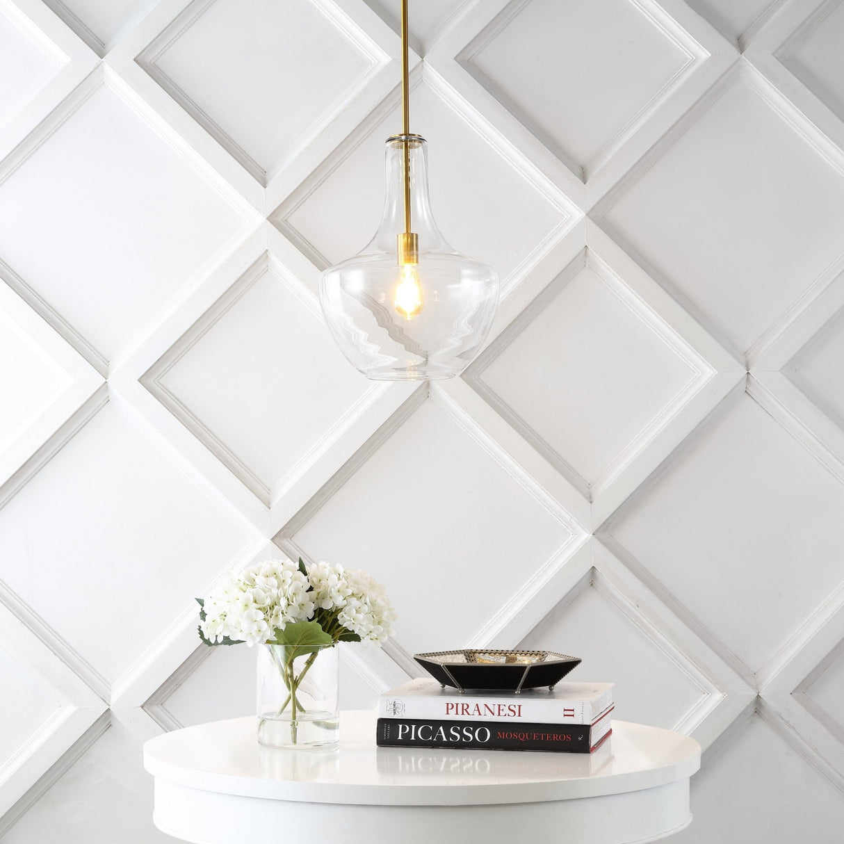 Watts 1 - light mid - century modern iron/glass led pendant - Tuesday Morning - Pendants