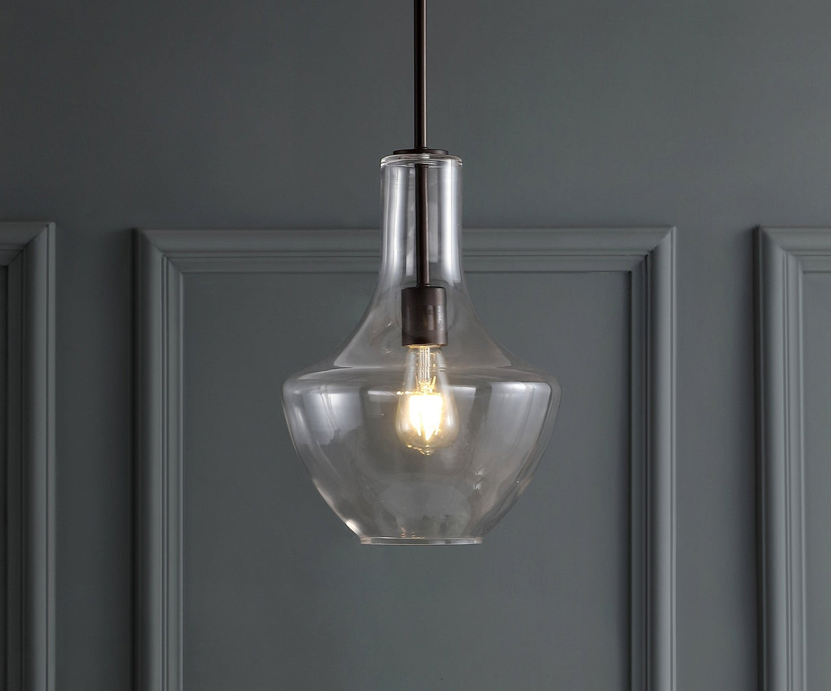 Watts 1 - light mid - century modern iron/glass led pendant - Tuesday Morning - Pendants