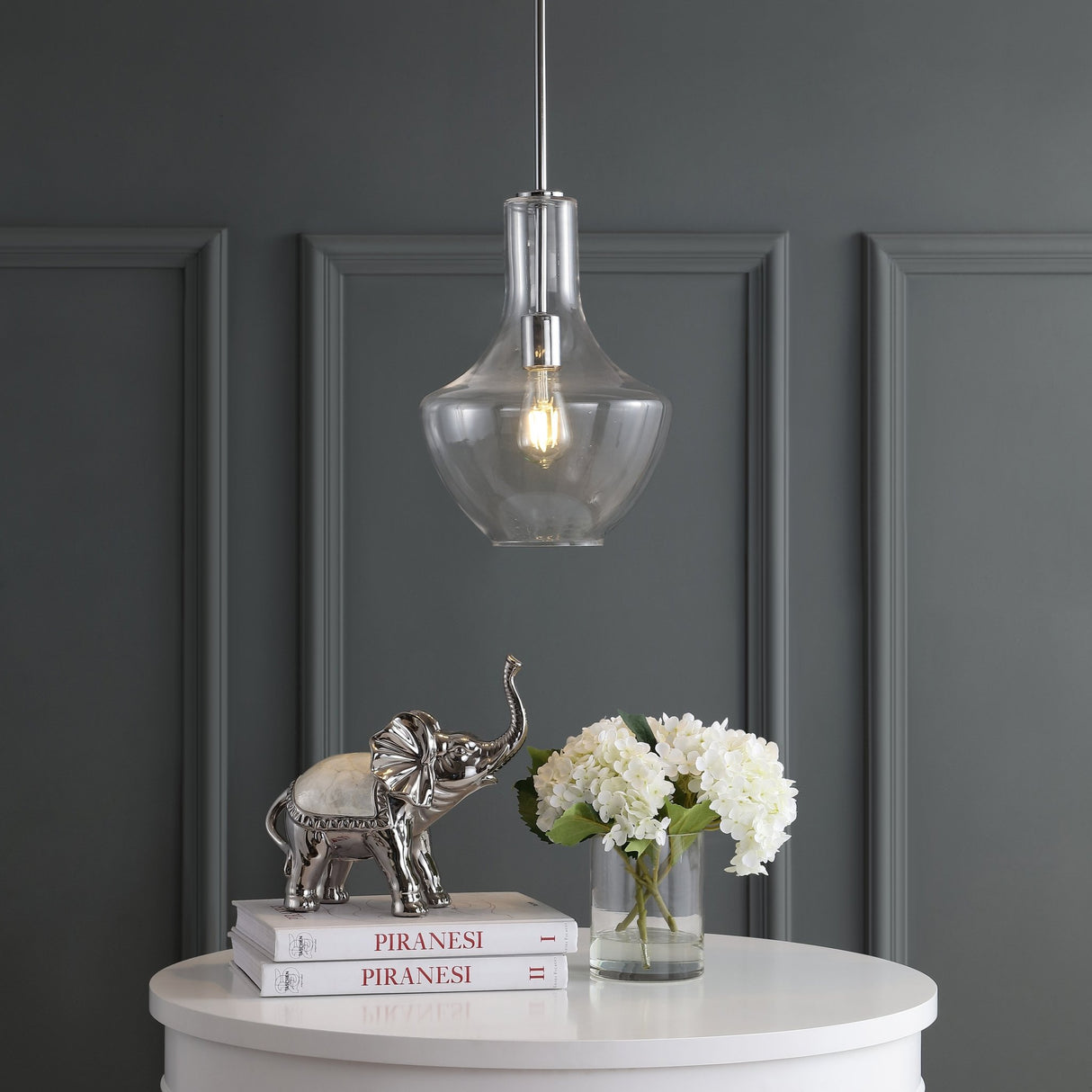 Watts 1 - light mid - century modern iron/glass led pendant - Tuesday Morning - Pendants