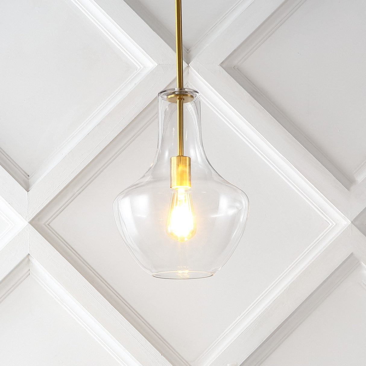 Watts 1 - light mid - century modern iron/glass led pendant - Tuesday Morning - Pendants