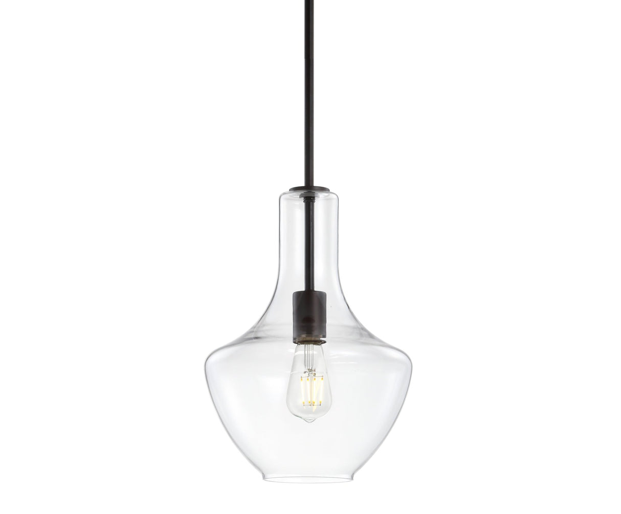 Watts-1-light-mid-century-modern-iron/glass-led-pendant-Pendants