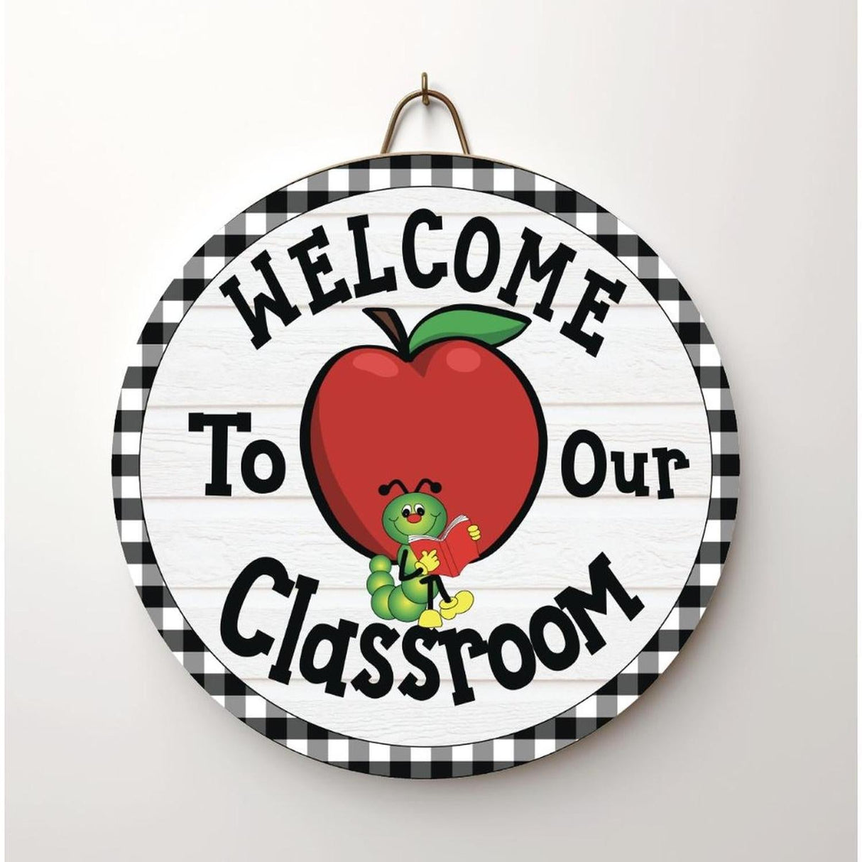 Welcome To Our Classroom Round Sign - Wreath Enhancement