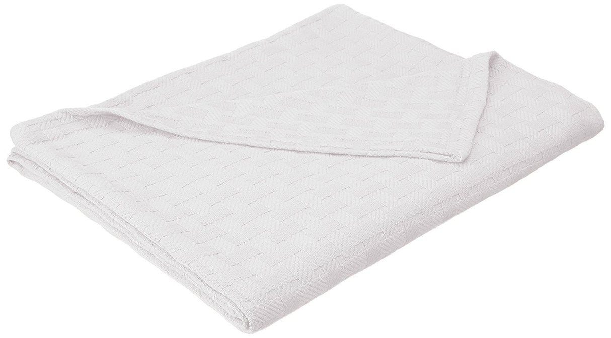 Homvare Full/Queen Super Soft Cotton Basket Weave Blanket/Throw 90" x 90"