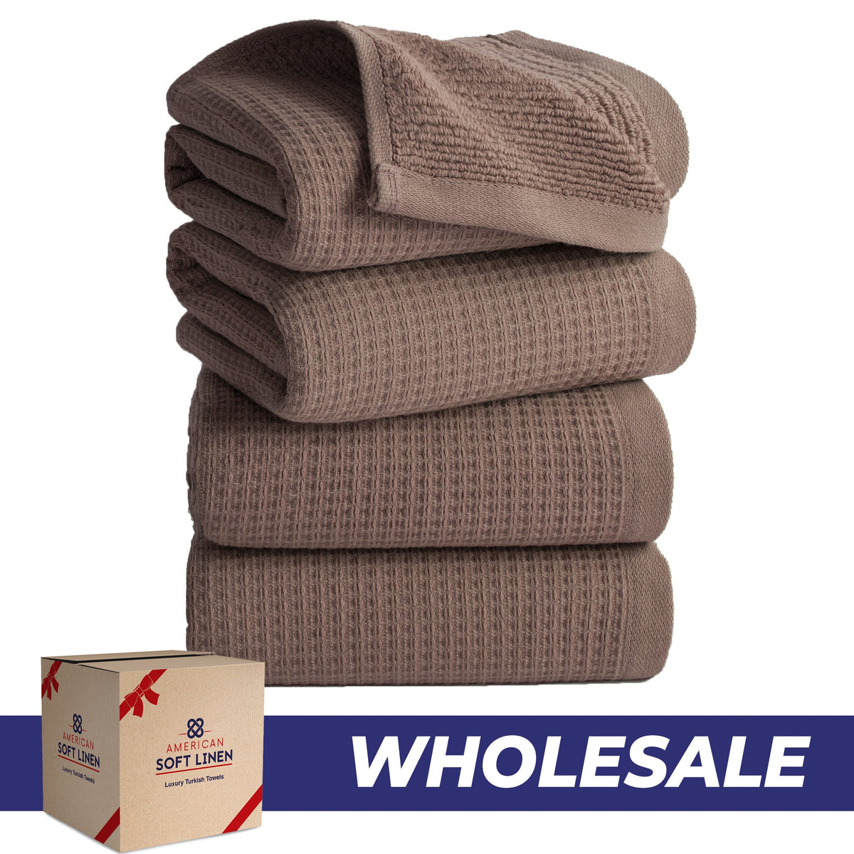 NOLA 4-Pack 100% Turkish Cotton Hand Towels – Waffle 600 GSM Wholesale Case Pack of 24