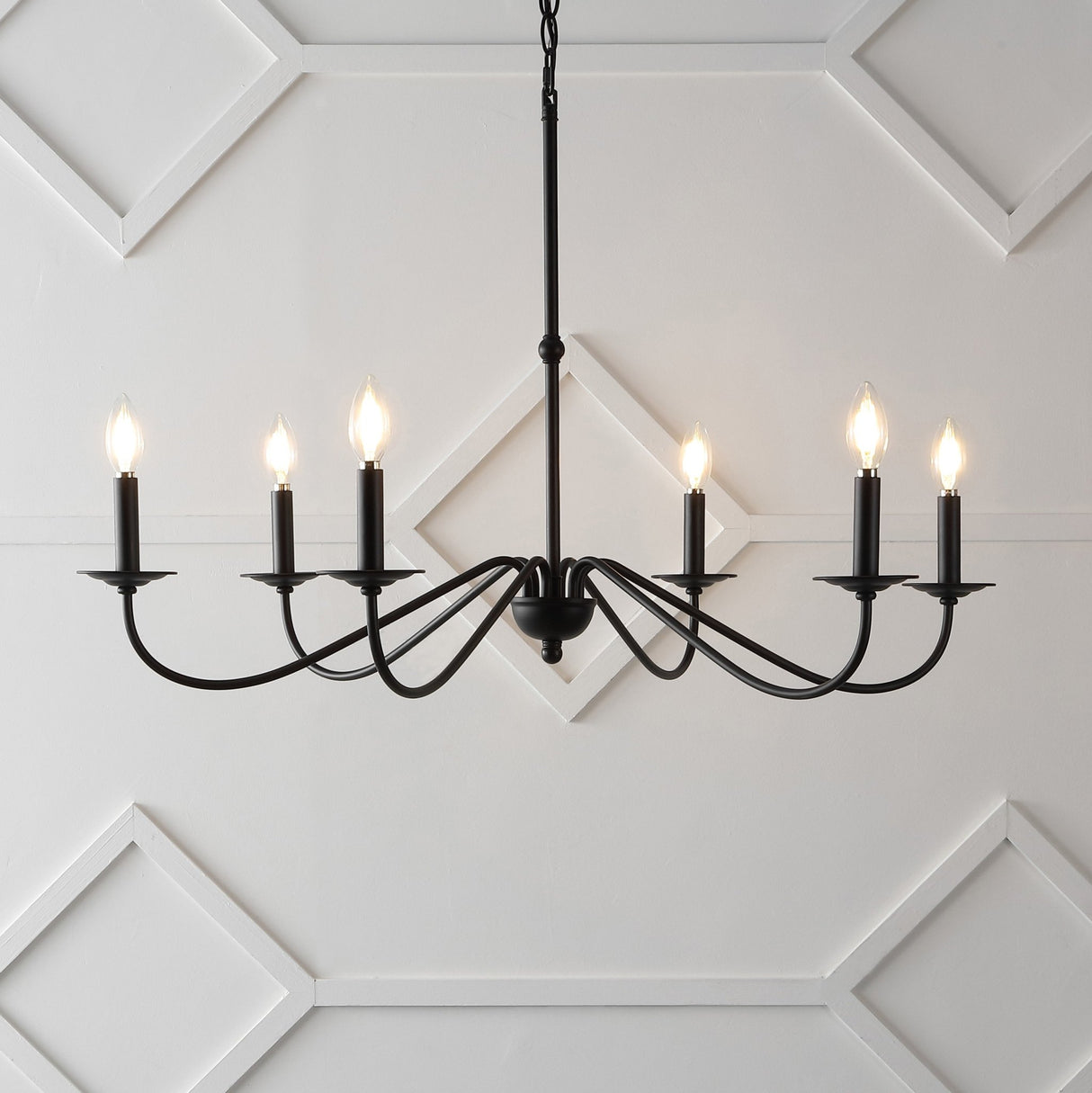 Wicklow 6 - light bohemian farmhouse iron led chandelier - Tuesday Morning - Chandeliers