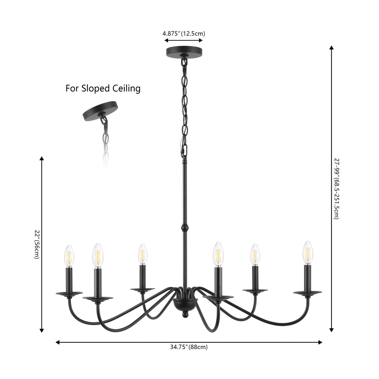 Wicklow 6 - light bohemian farmhouse iron led chandelier - Tuesday Morning - Chandeliers