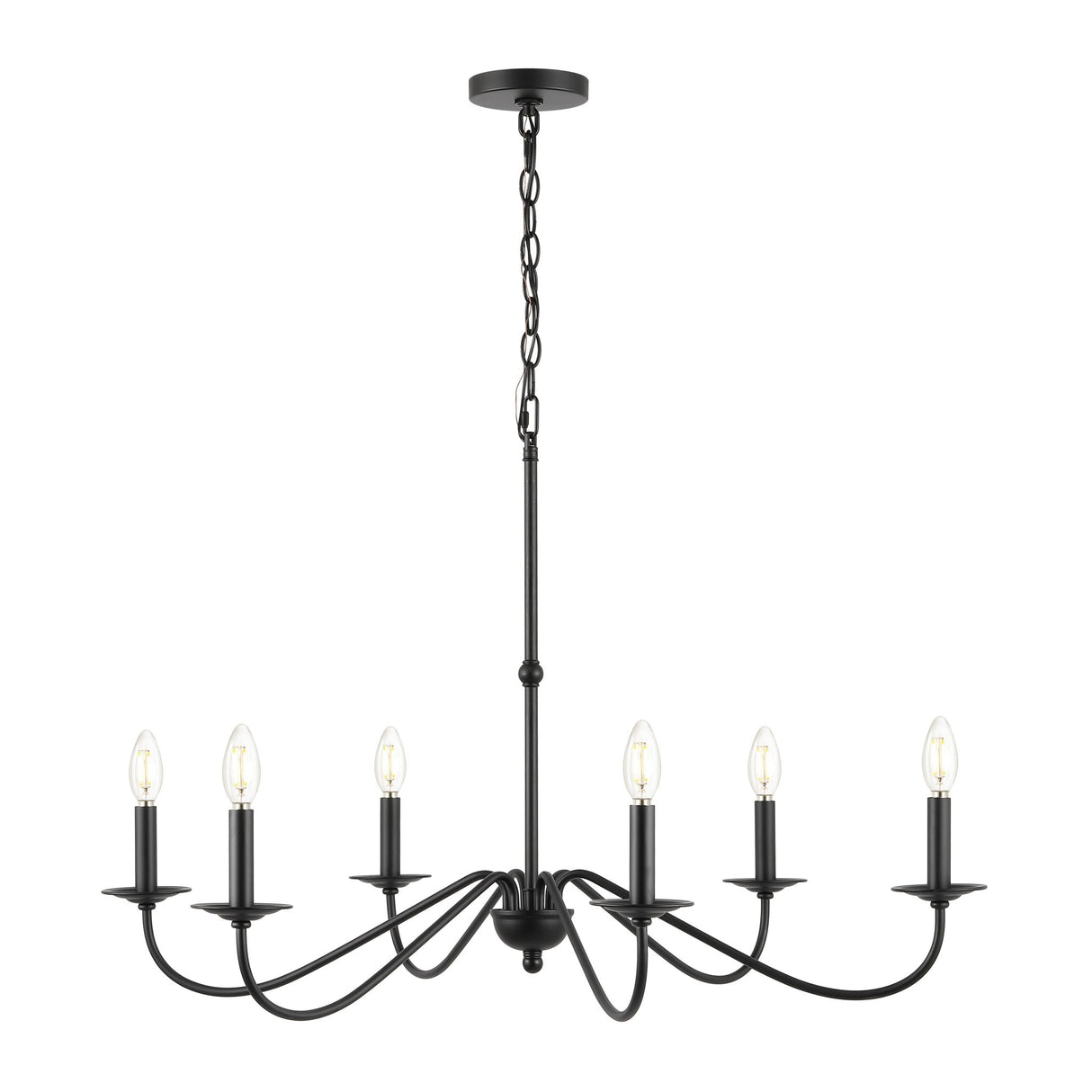 Wicklow 6 - light bohemian farmhouse iron led chandelier - Tuesday Morning - Chandeliers