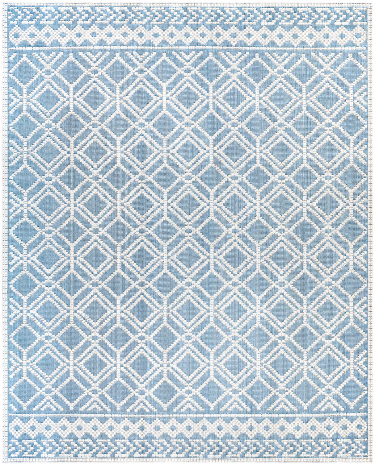 Wingina 8x10 Ice Blue Trellis Rug - Clearance