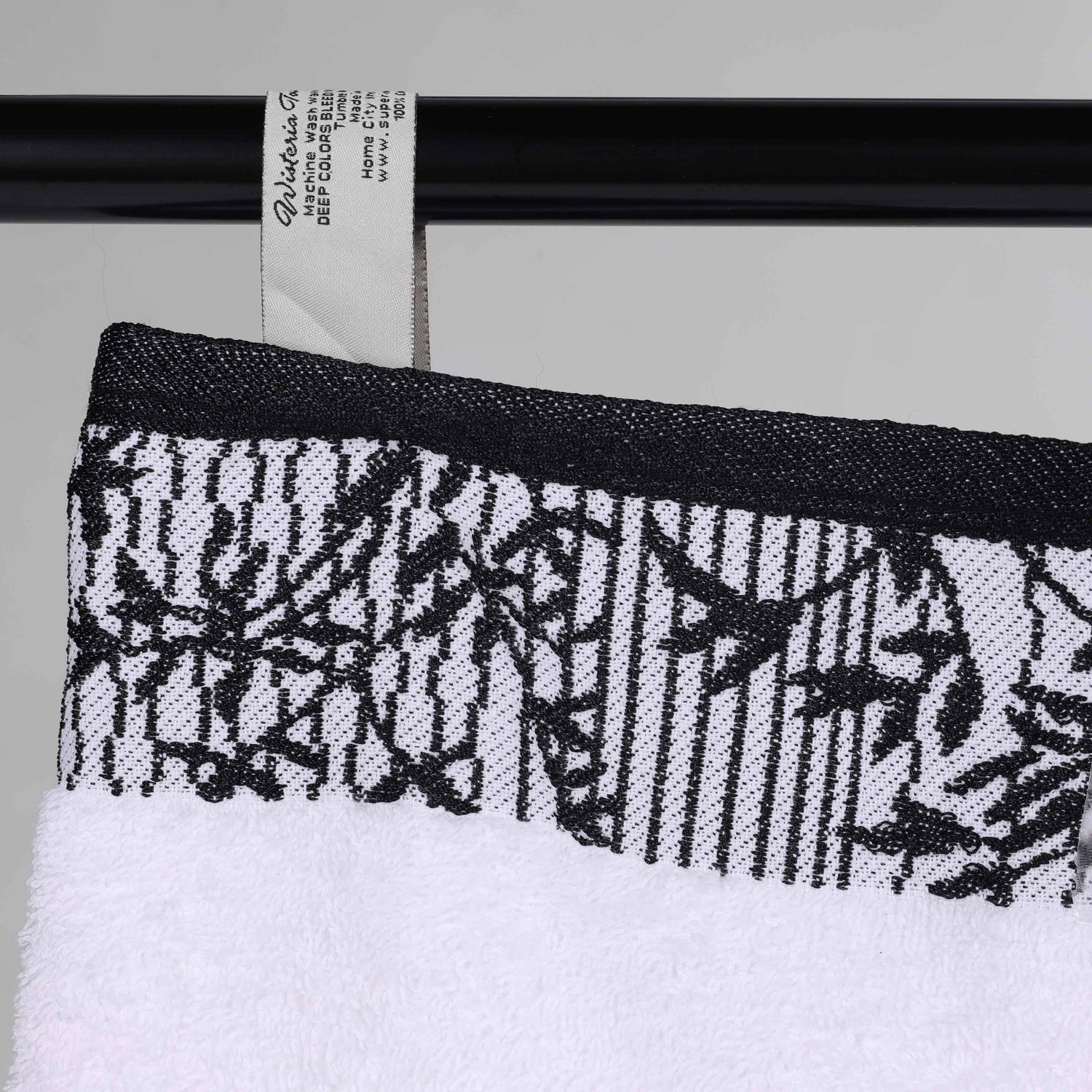 Cotton Floral Jacquard Border Bath Towel Set of 4 - Bath Towel by Superior Brand