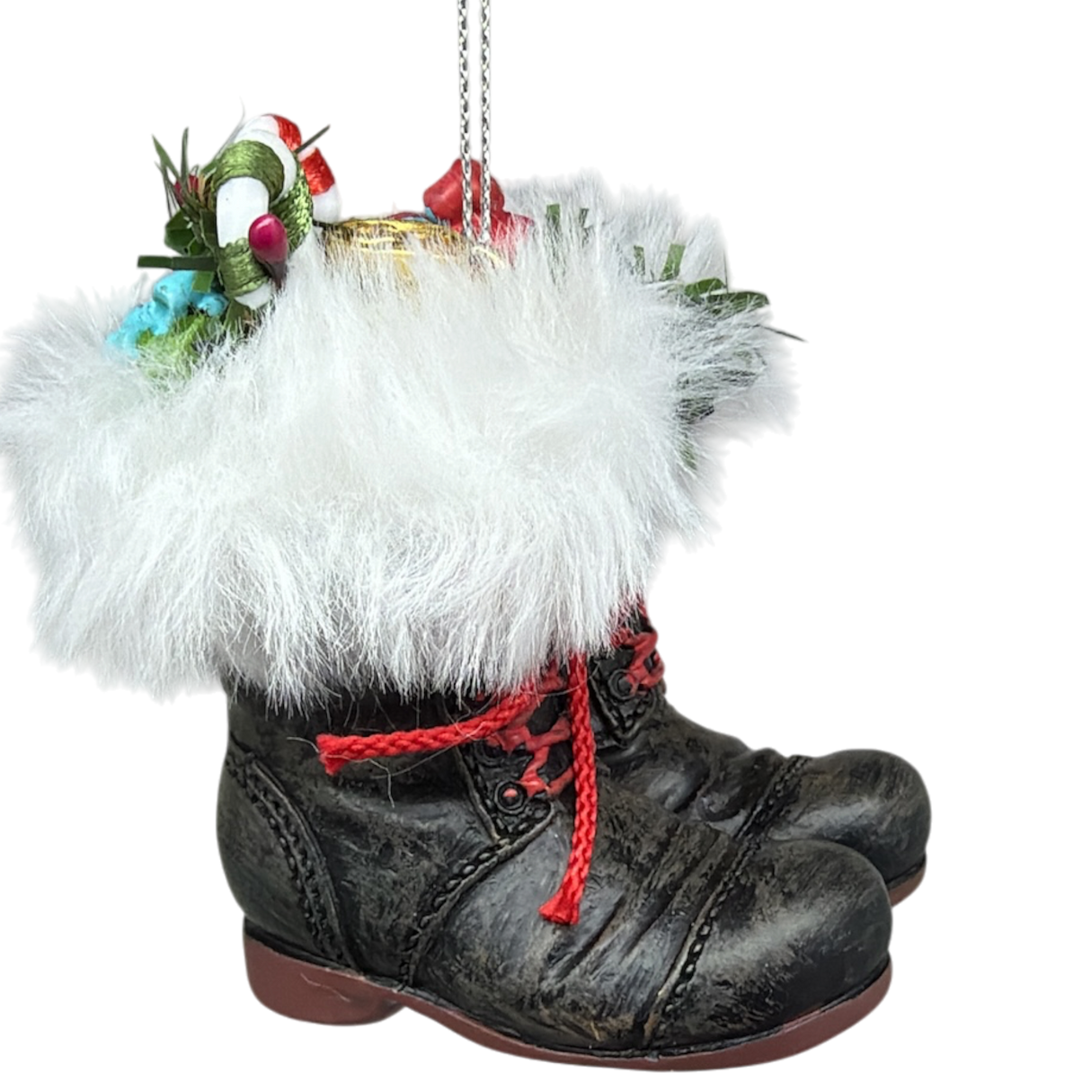 Filled Boots With Joy Ornament - Black