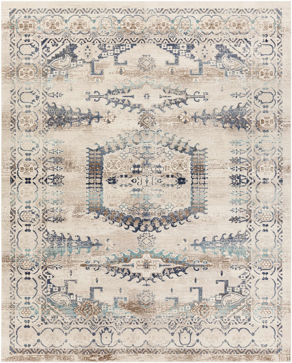 Wem Faded Neutral Area Rug - Clearance