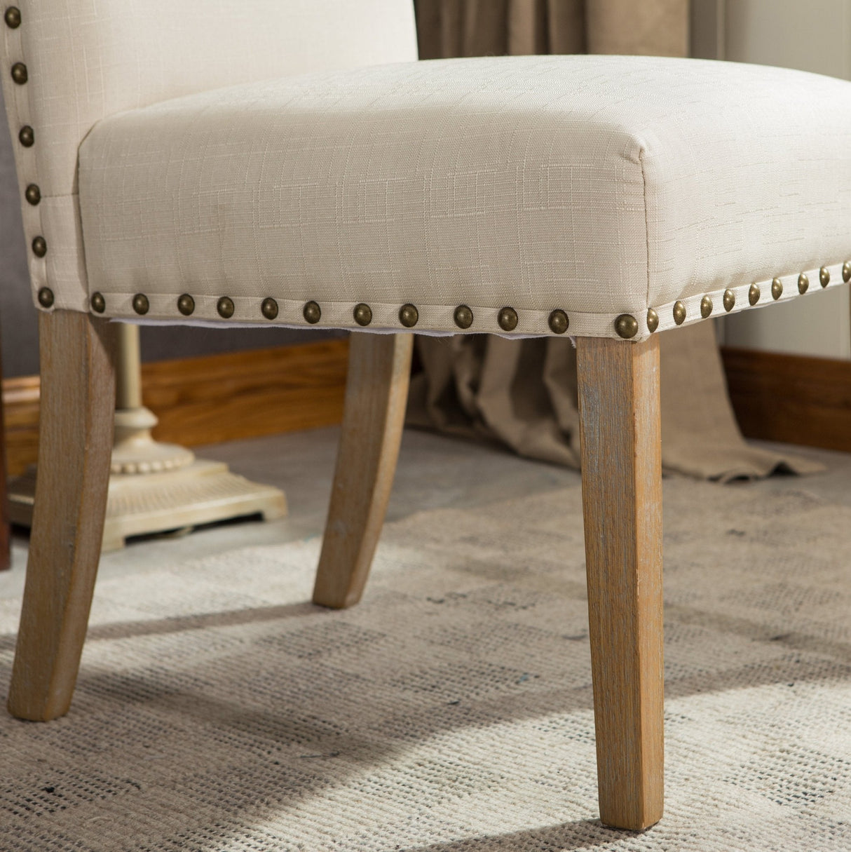 Wolen Upholstered Dining Chair with Nailhead Trim and High Back, Set of 2 - Dining Chairs