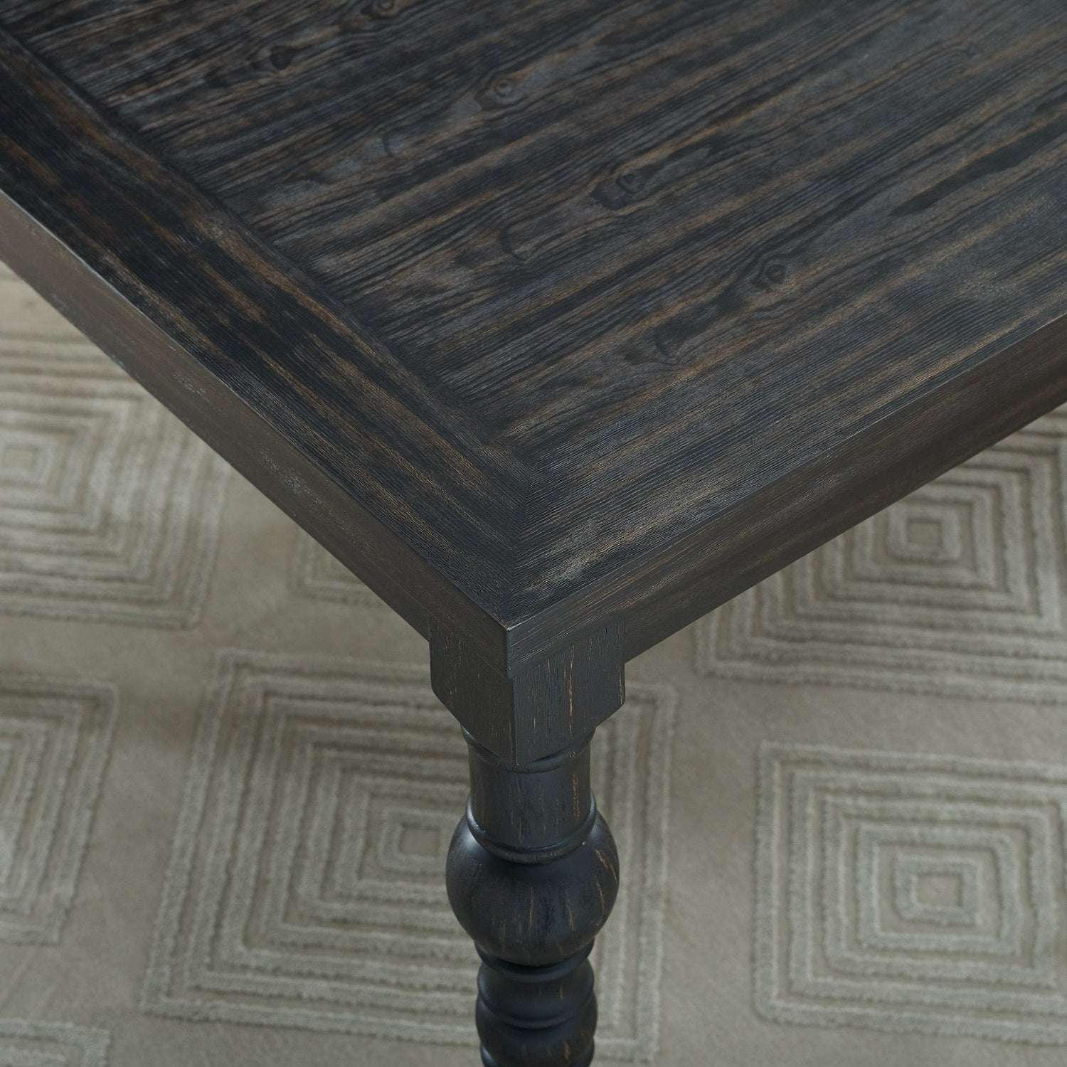 Wood Dining Table with Turned Leg and Rectangle Top - Dining Tables