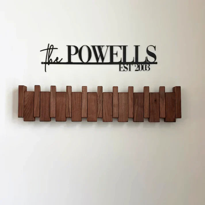 Wooden Piano Coat Rack Wall Mounted Solid Wood Hooks 4 6 8 Hook Organizer