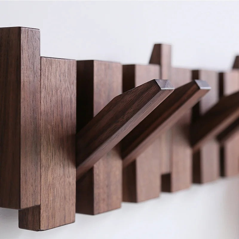 Wooden Piano Coat Rack Wall Mounted Solid Wood Hooks 4 6 8 Hook Organizer