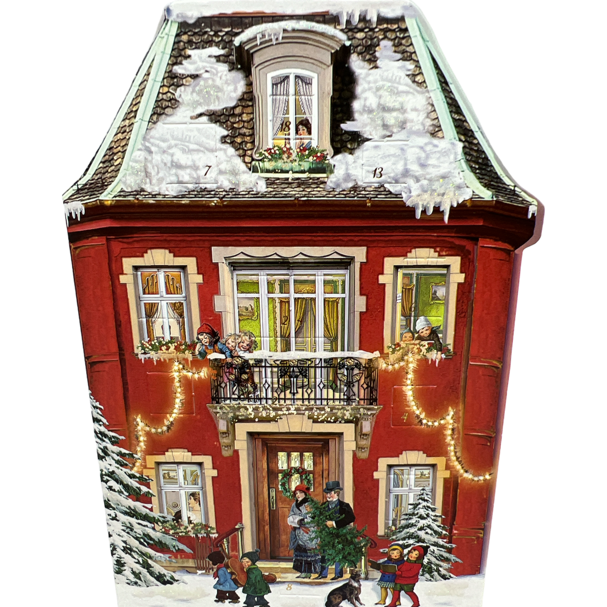 Diecut Red House Advent Card With Envelope