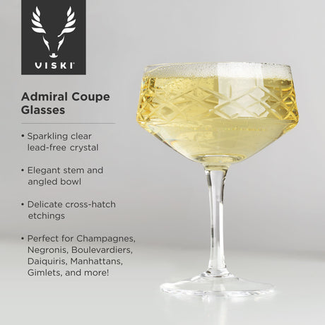Admiral crystal coupe glasses viski®