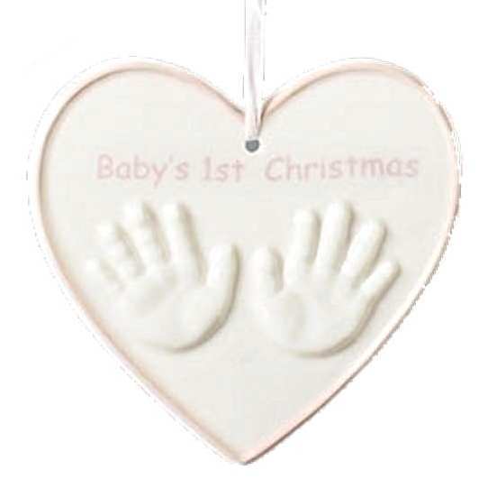 Hands in Heart Babies First Christmas - Pink