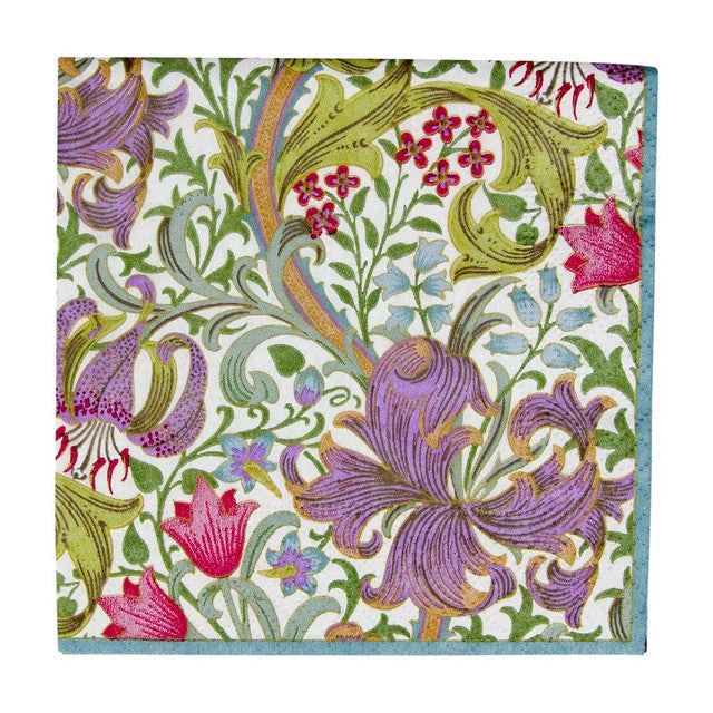 Golden Lily (Ivory) - Cocktail Napkin