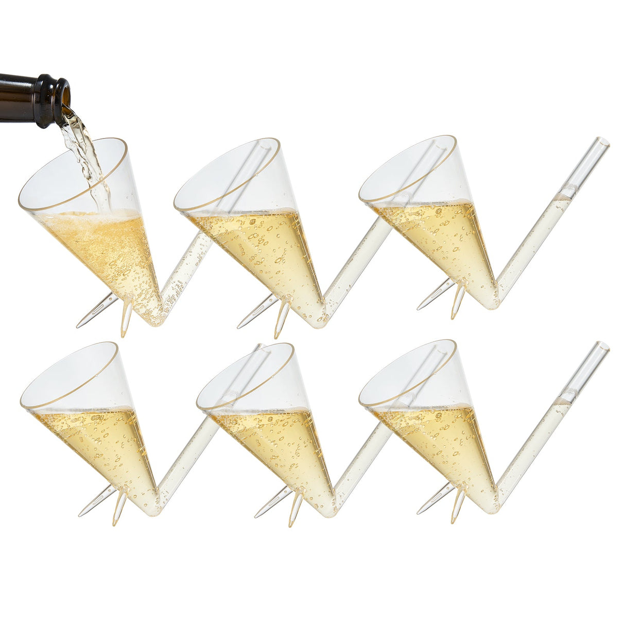Festa-Acrylic-Champagne-Shooter,-Set-of-6-Champagne-Glasses
