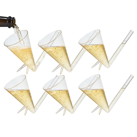 Festa-Acrylic-Champagne-Shooter,-Set-of-6-Champagne-Glasses