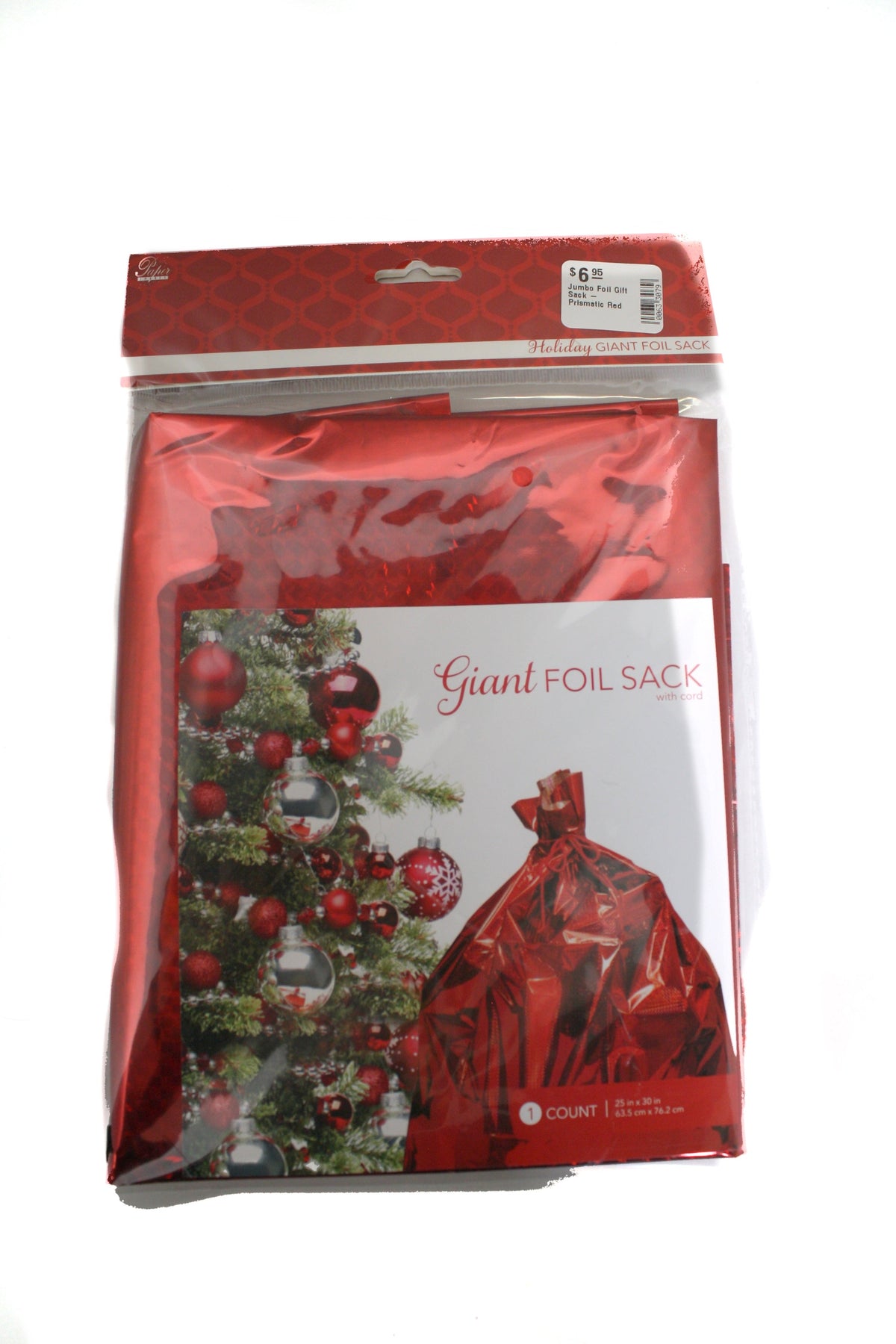 Giant Foil Gift Sack - Prismatic Red