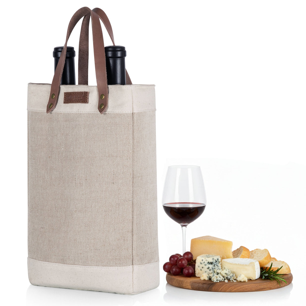 Pinot Jute 2 Bottle Insulated Wine Bag