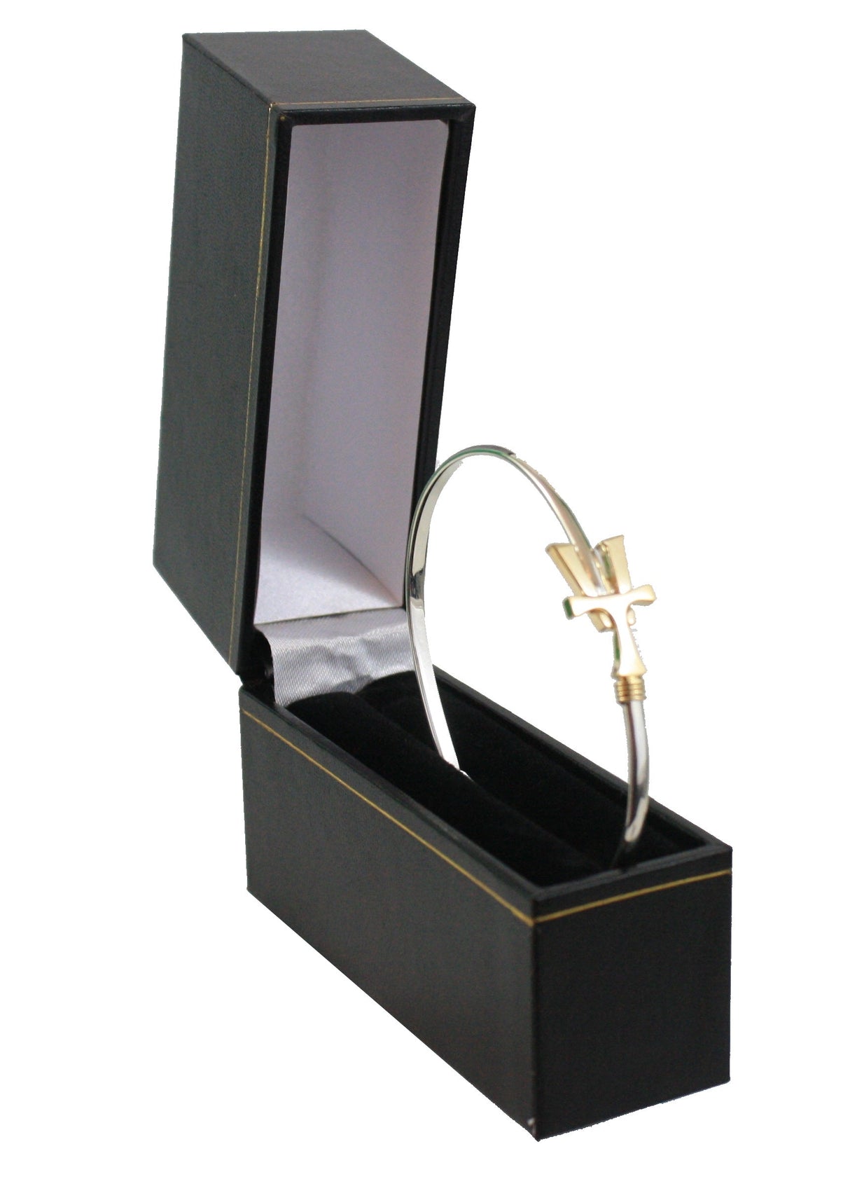 Vermont Hook Bracelet with Gold 'VT' - 3mm Band - 8 Inch