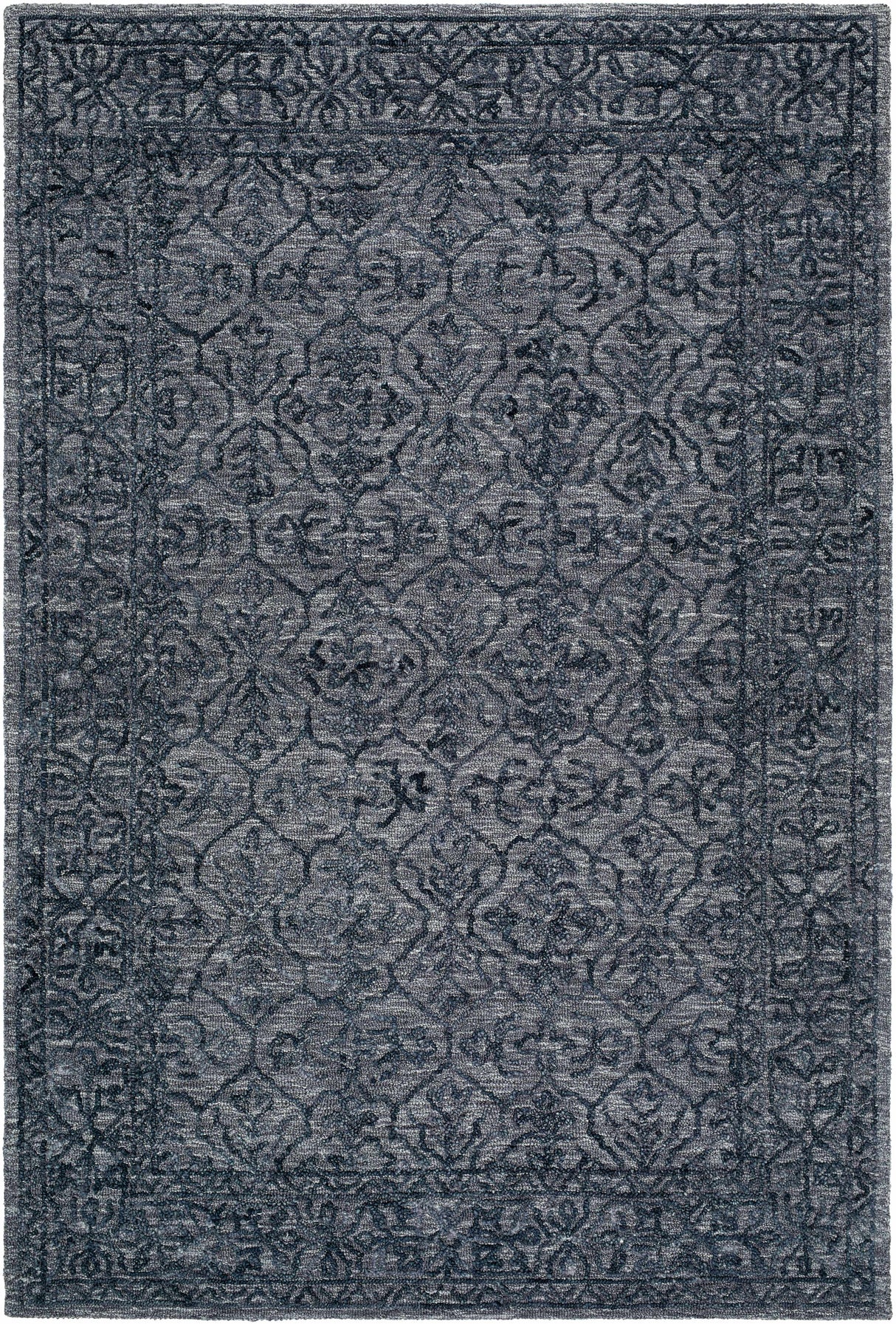Yadid Black Wool Area Rug