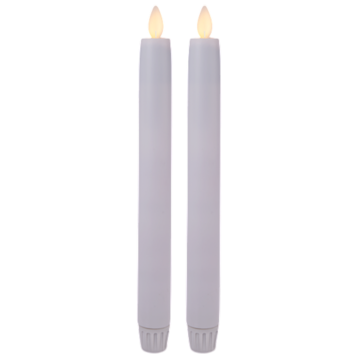 White LED Resin - 2 Piece Taper Candle Set