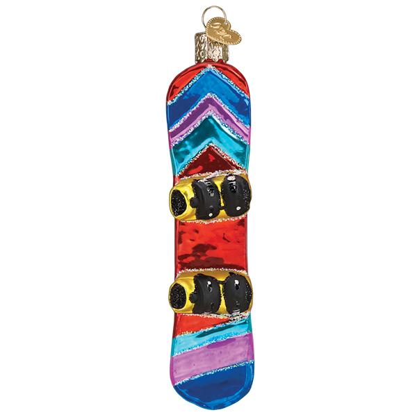 Snowboard Glass Ornament