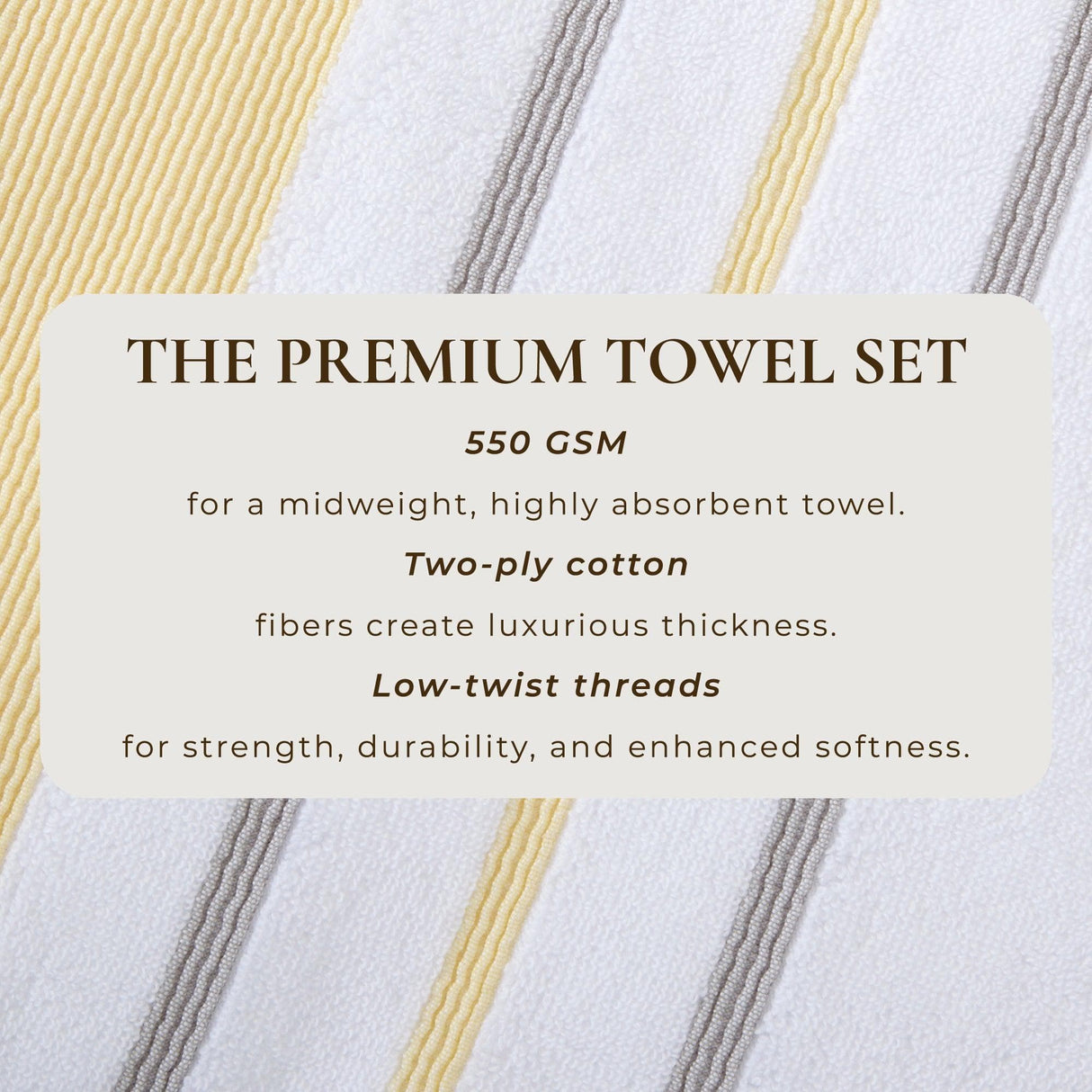 Decorative Cotton Stripe Bath Towel Set - Noelle Collection