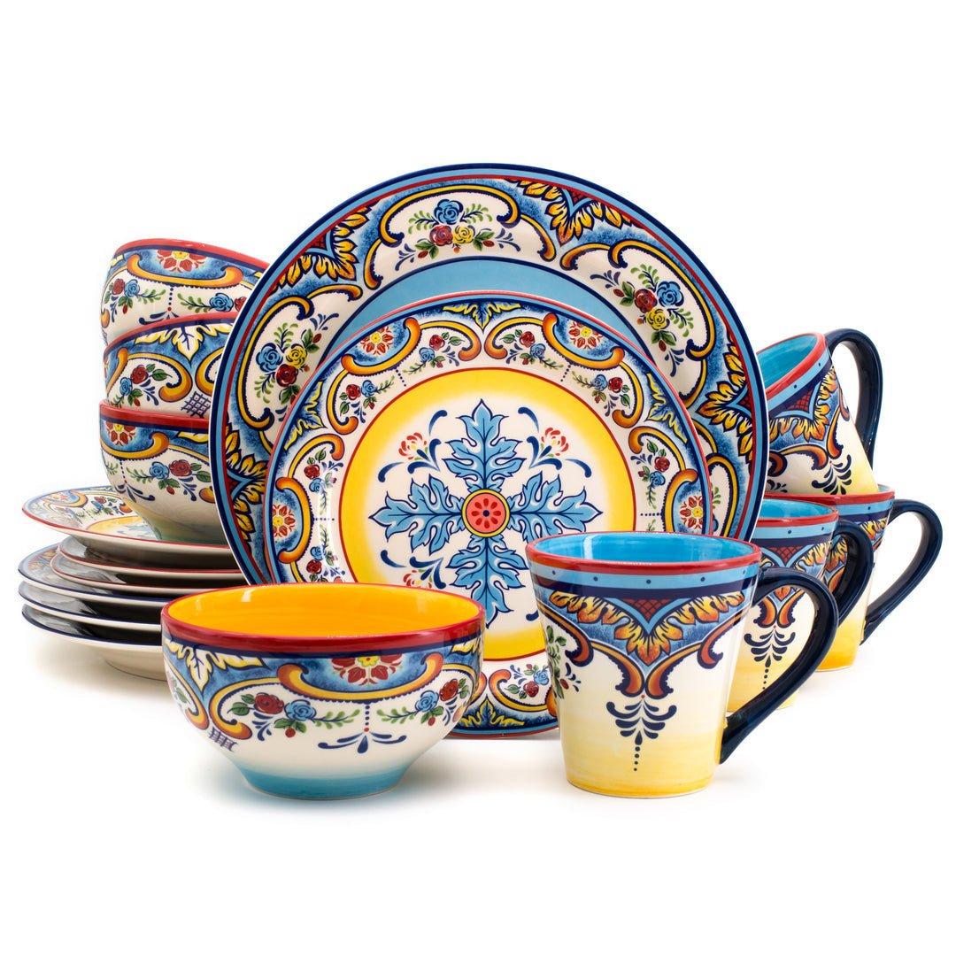 Zanzibar 16 - Piece Stoneware Dinnerware Set - Tuesday Morning - Dinnerware Sets