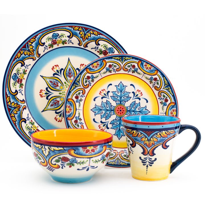 Zanzibar 16 - Piece Stoneware Dinnerware Set - Tuesday Morning - Dinnerware Sets