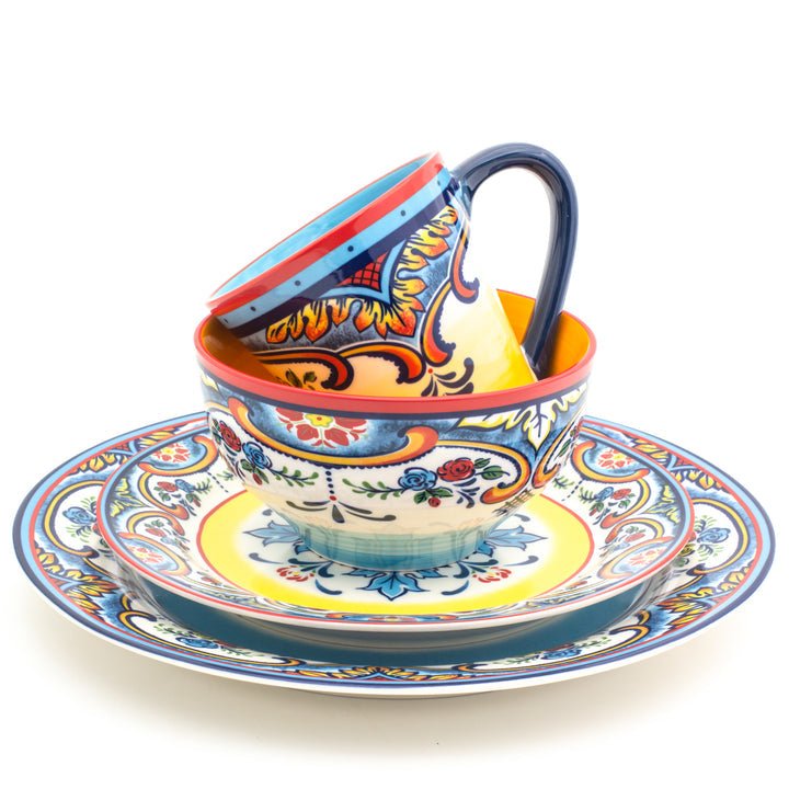 Zanzibar 16 - Piece Stoneware Dinnerware Set - Tuesday Morning - Dinnerware Sets