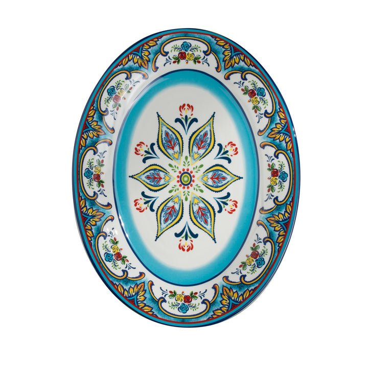 Zanzibar Hand - Painted Oval Platter – 16.14” - Tuesday Morning - Serving Platters