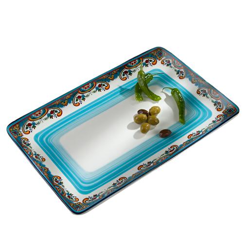 Zanzibar Rectangular Serving Platter – Oven - Safe Stoneware - Tuesday Morning - Bakeware
