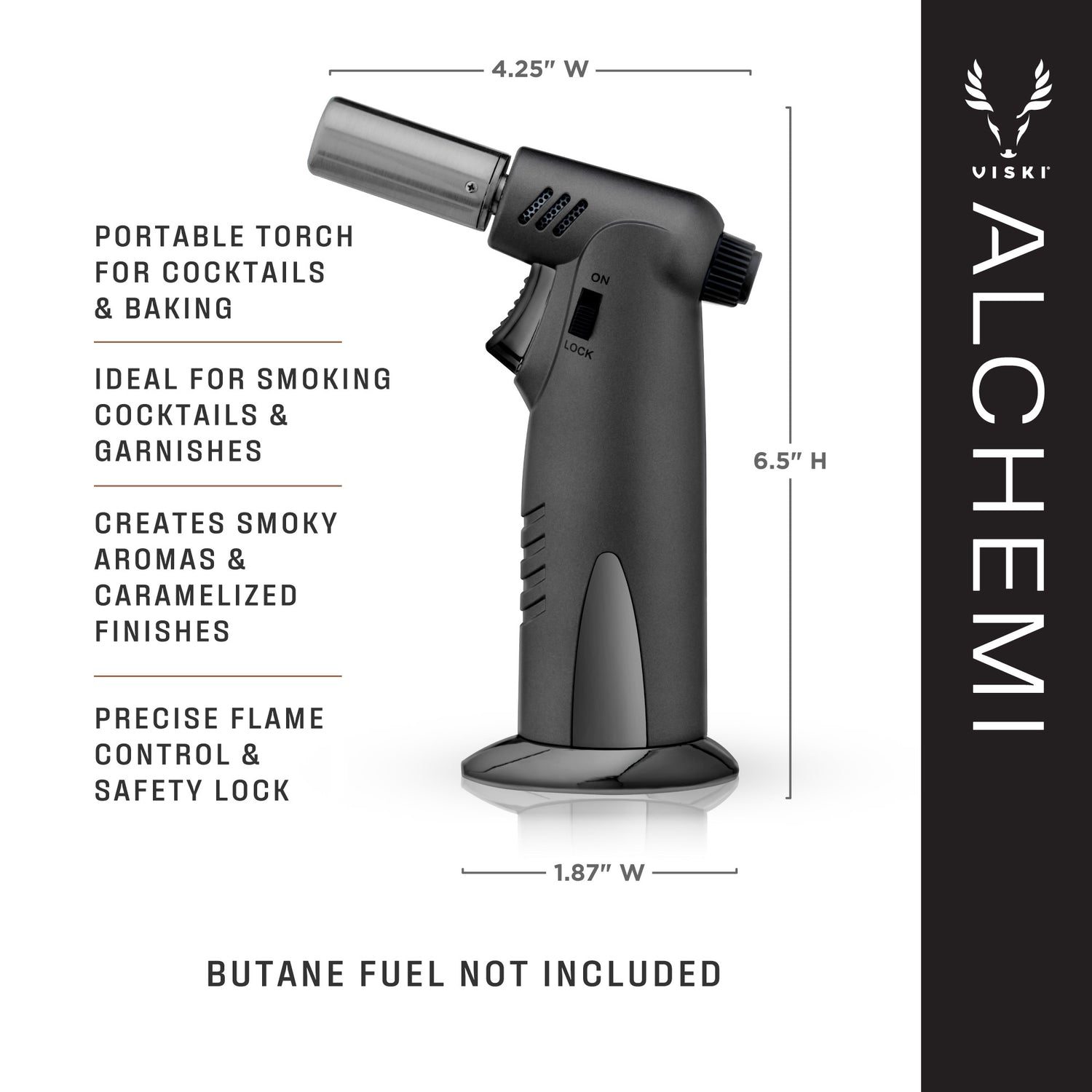 Alchemi bartender's torch in black viski®