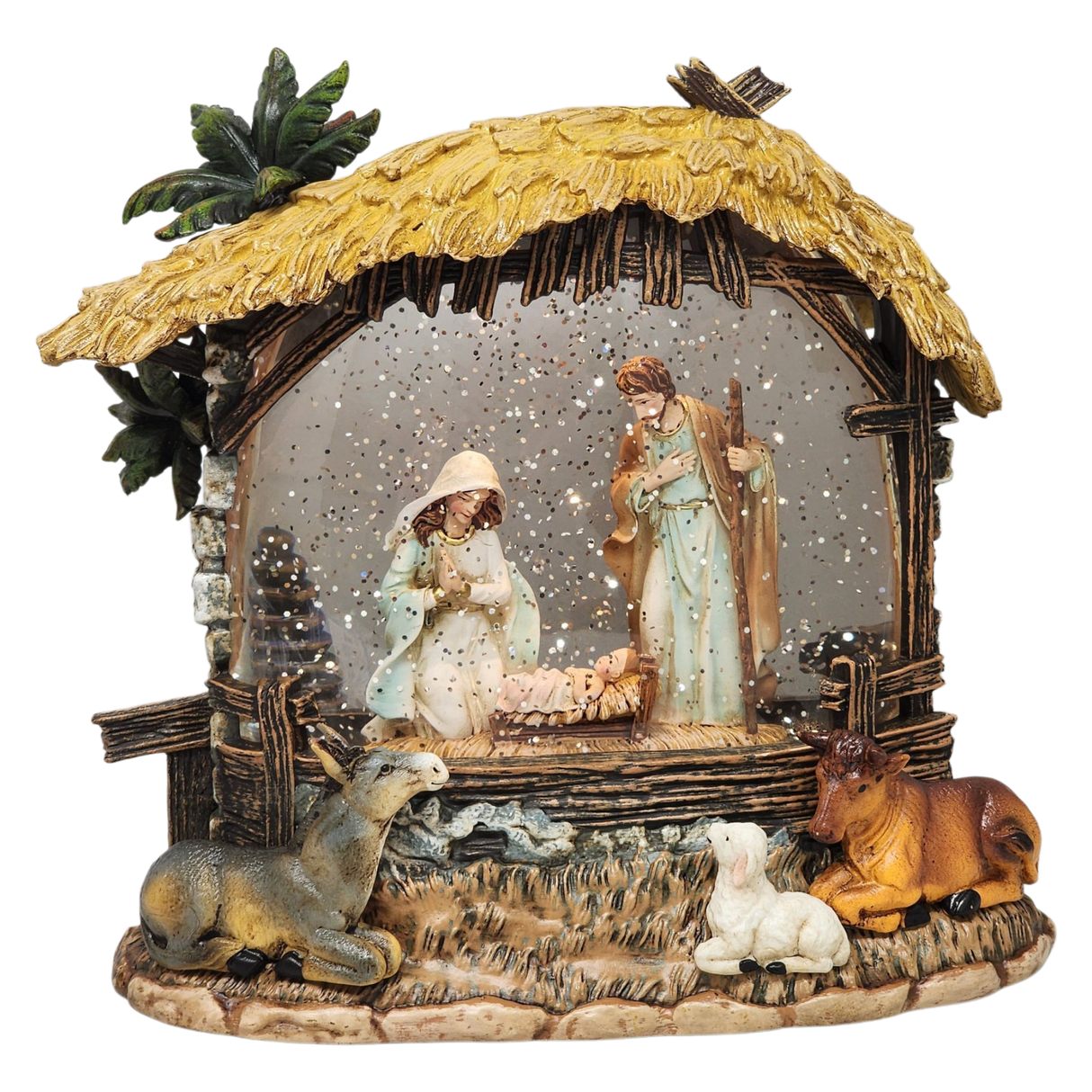 Enchanting Lighted Nativity Scene Snow Globe