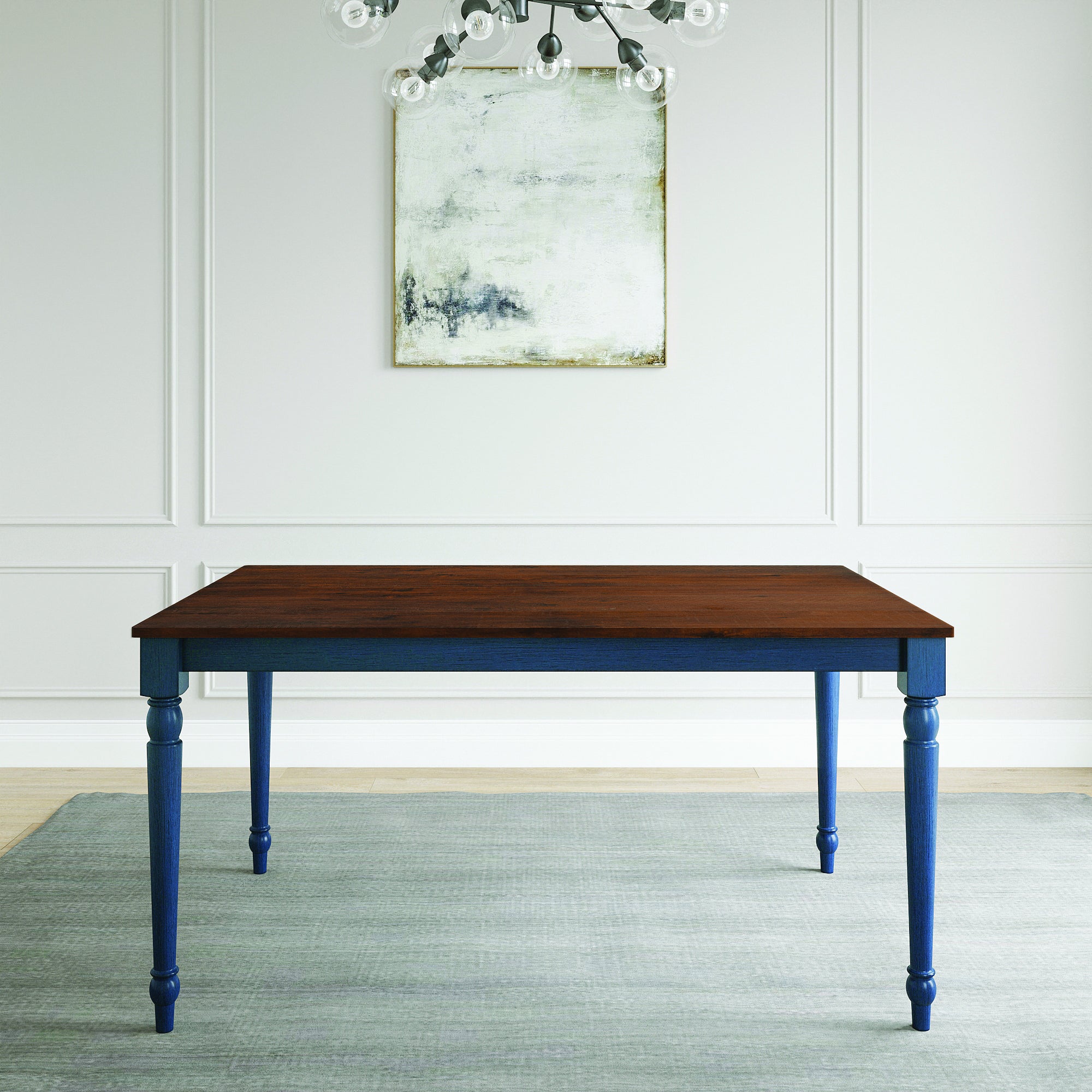 Lafayette-Medium-Brown-and-Navy-Blue-Wood-Dining-Table-Kitchen-&-Dining-Room-Tables